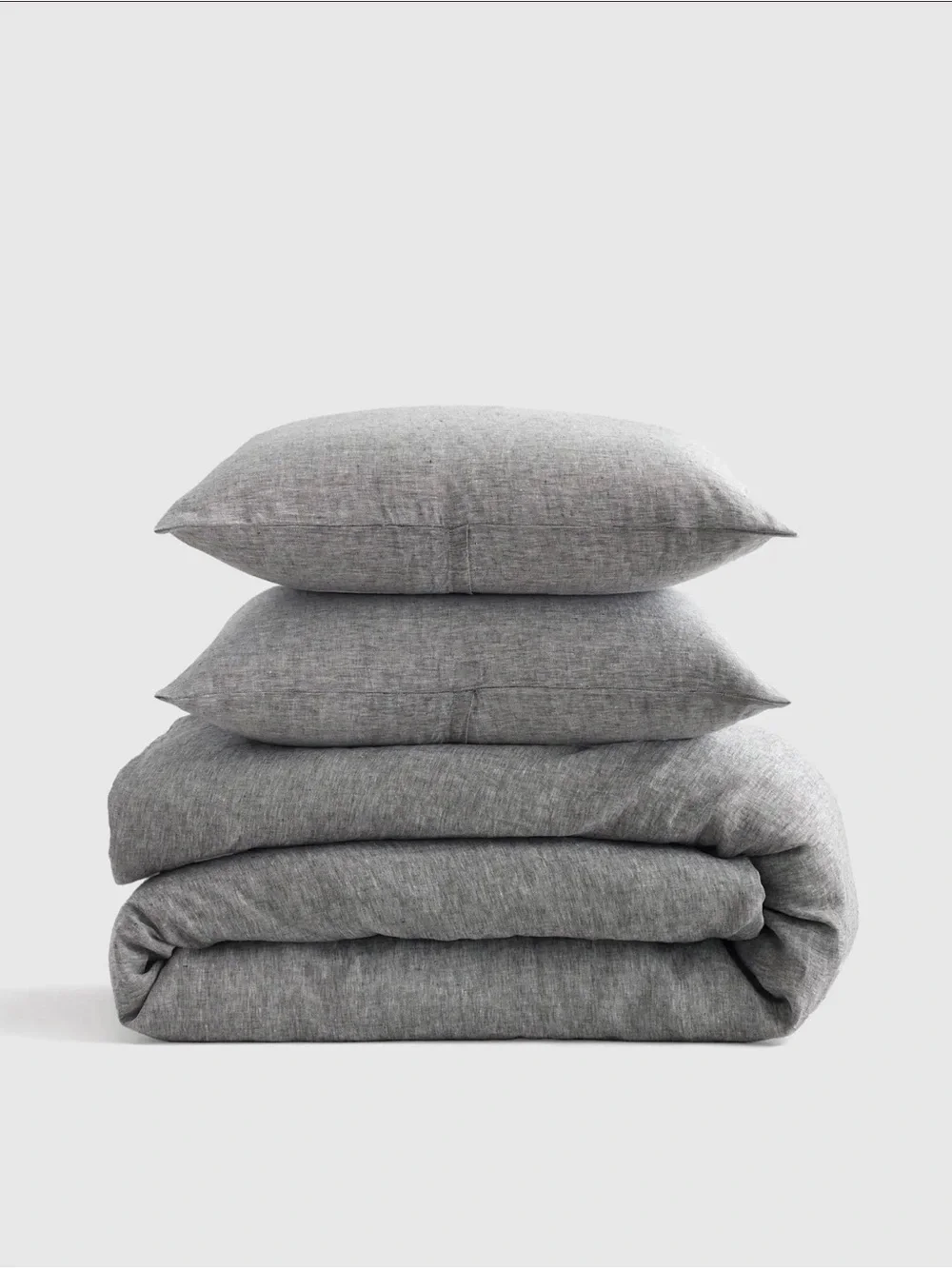 Quince NWOT European Linen Duvet Cover Set in Charcoal Chambray King/Cal King